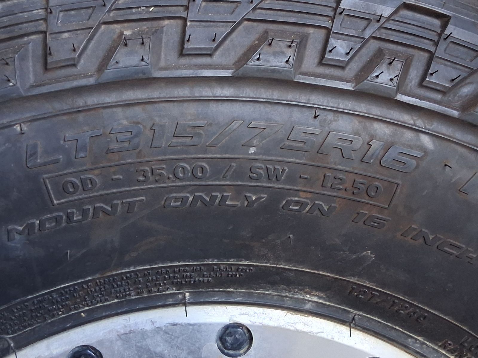 Mud and Snow diesel tire and rim