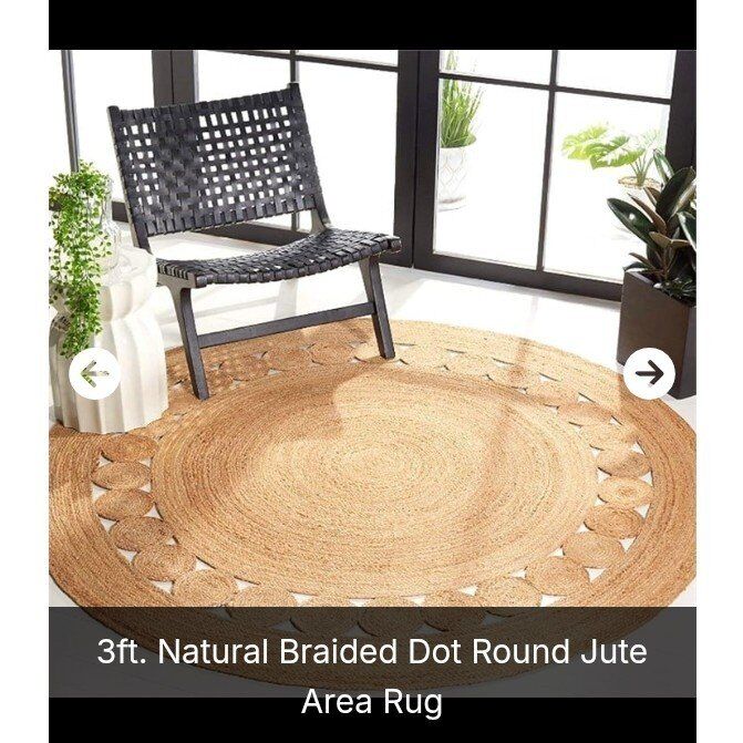 3 ft Round Jute Area Rug (NEW)