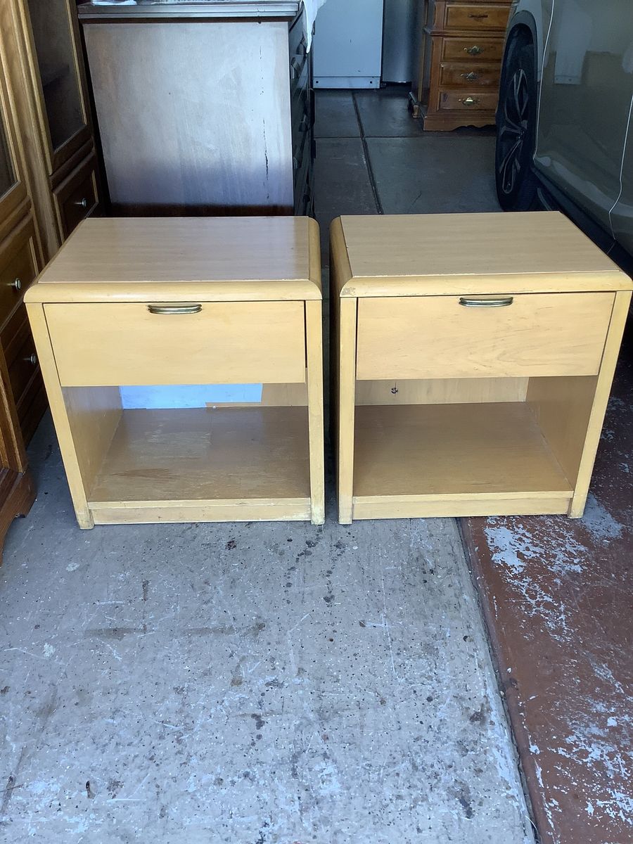 Pair of All Wood Nightstands