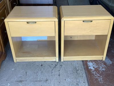 Pair of All Wood Nightstands