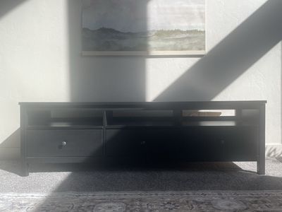 Furniture Lot - Black Console, Black Desk, and 4 Dining Chairs