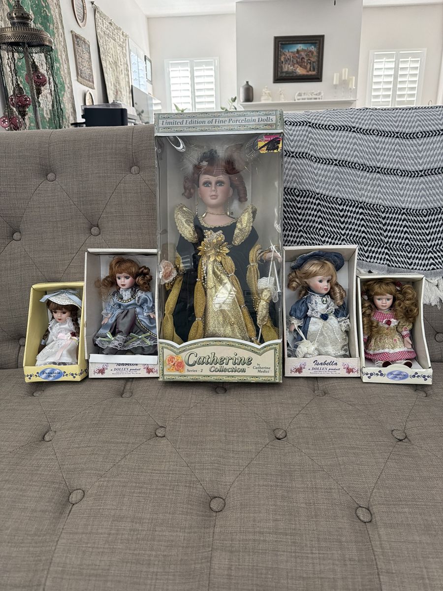 Limited Edition Fine Porcelain Dolls - Catherine Medici, Isabella, and more