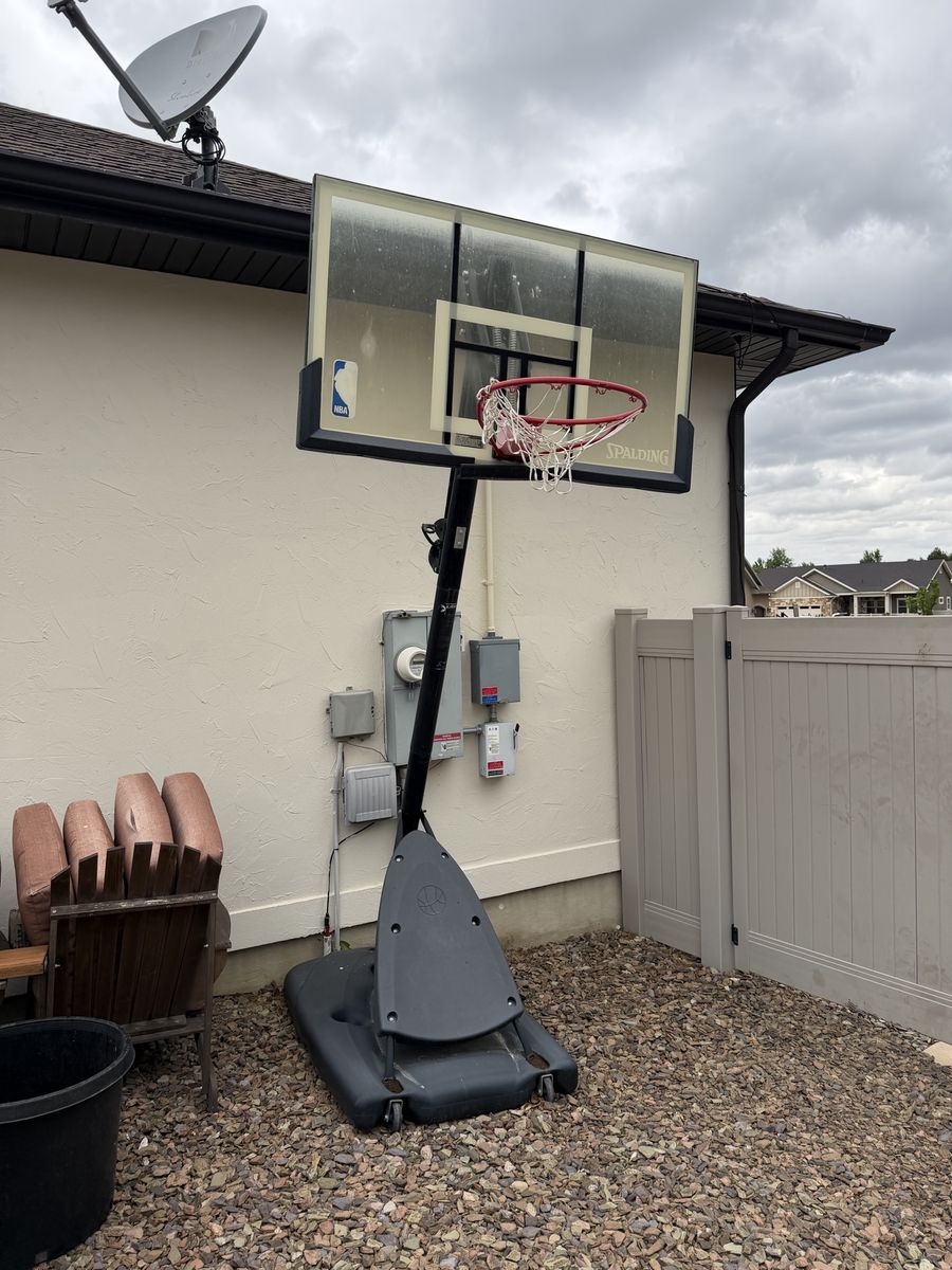 Free Spalding NBA Portable Basketball Hoop System with Adjustable Height - Used Excellent