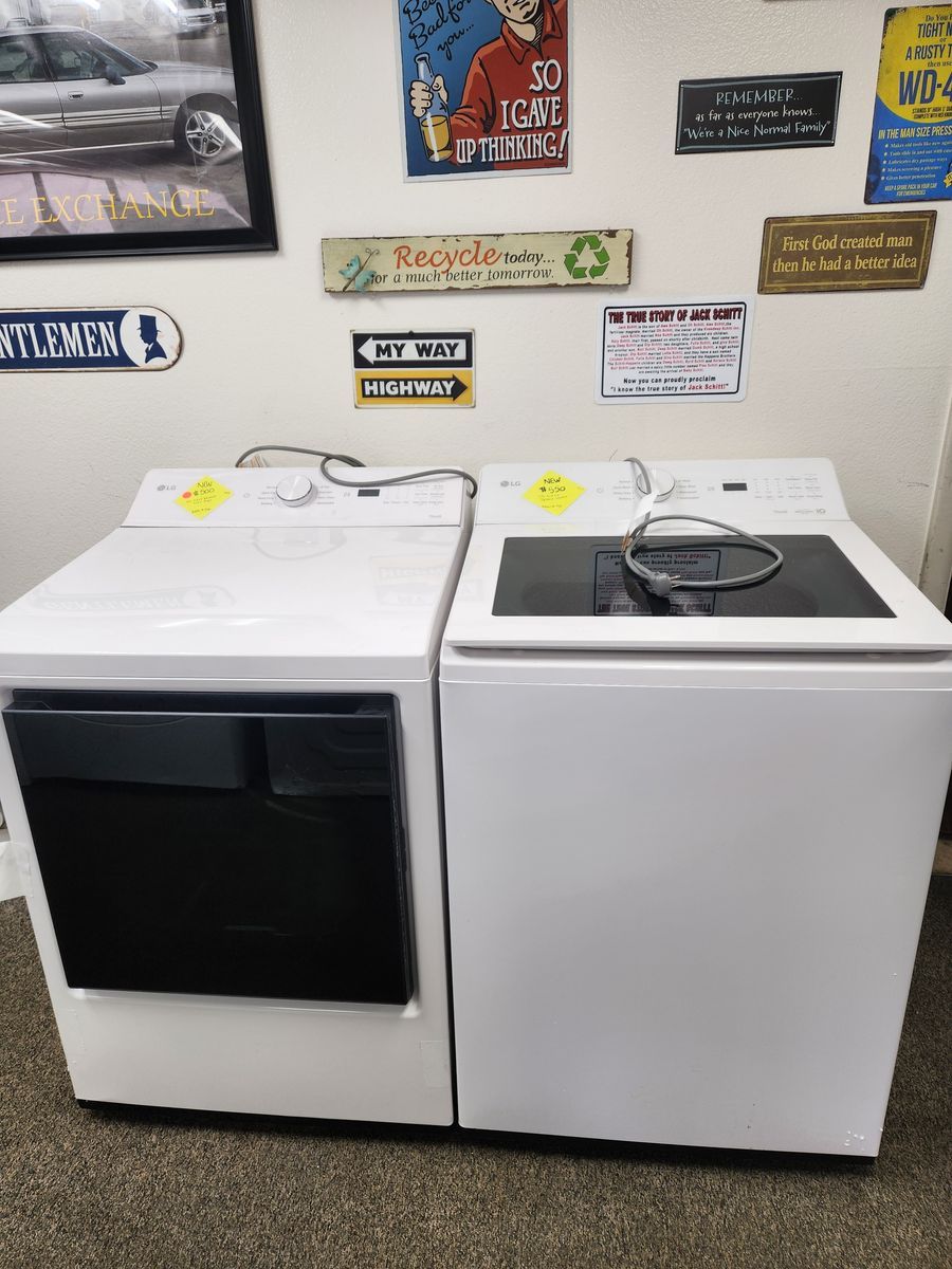 STUNNING BRAND NEW! LG TOPLOAD WASHER AND GAS DRYER SET