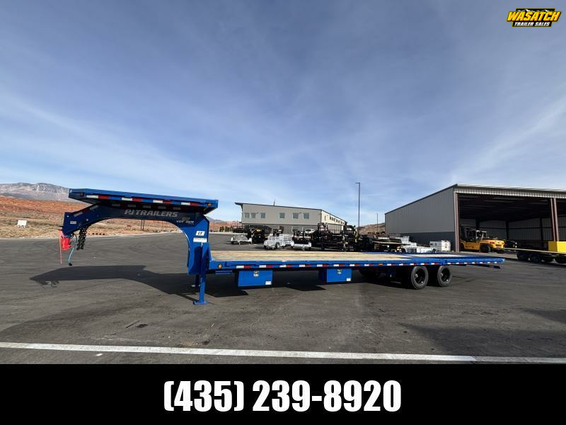 2026 PJ Trailers 8.5X36 FY1 /24K/HYDRAULIC DOVE TAIL/DUAL HYDRAULIC JACKS/TOOL BOX/JET BLUE Equipment Trailer