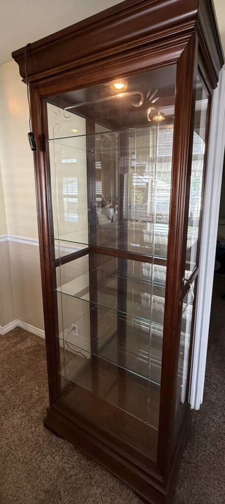 Howard Miller Curio Sliding Cabinet Mirror Light