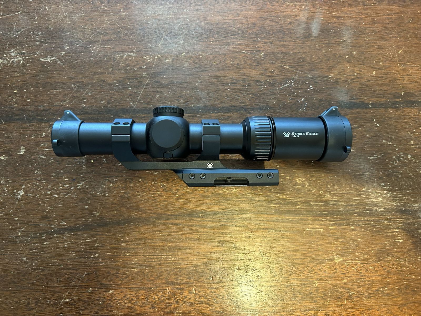 Vortex Strike Eagle 1-8x24 Riflescope with Cantilever Mount and Flip Caps
