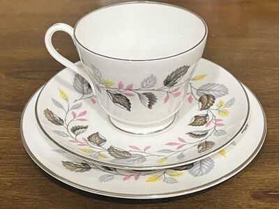 Shelley FERNDOWN Bone China 3 Pc Cup, Saucer, Plate