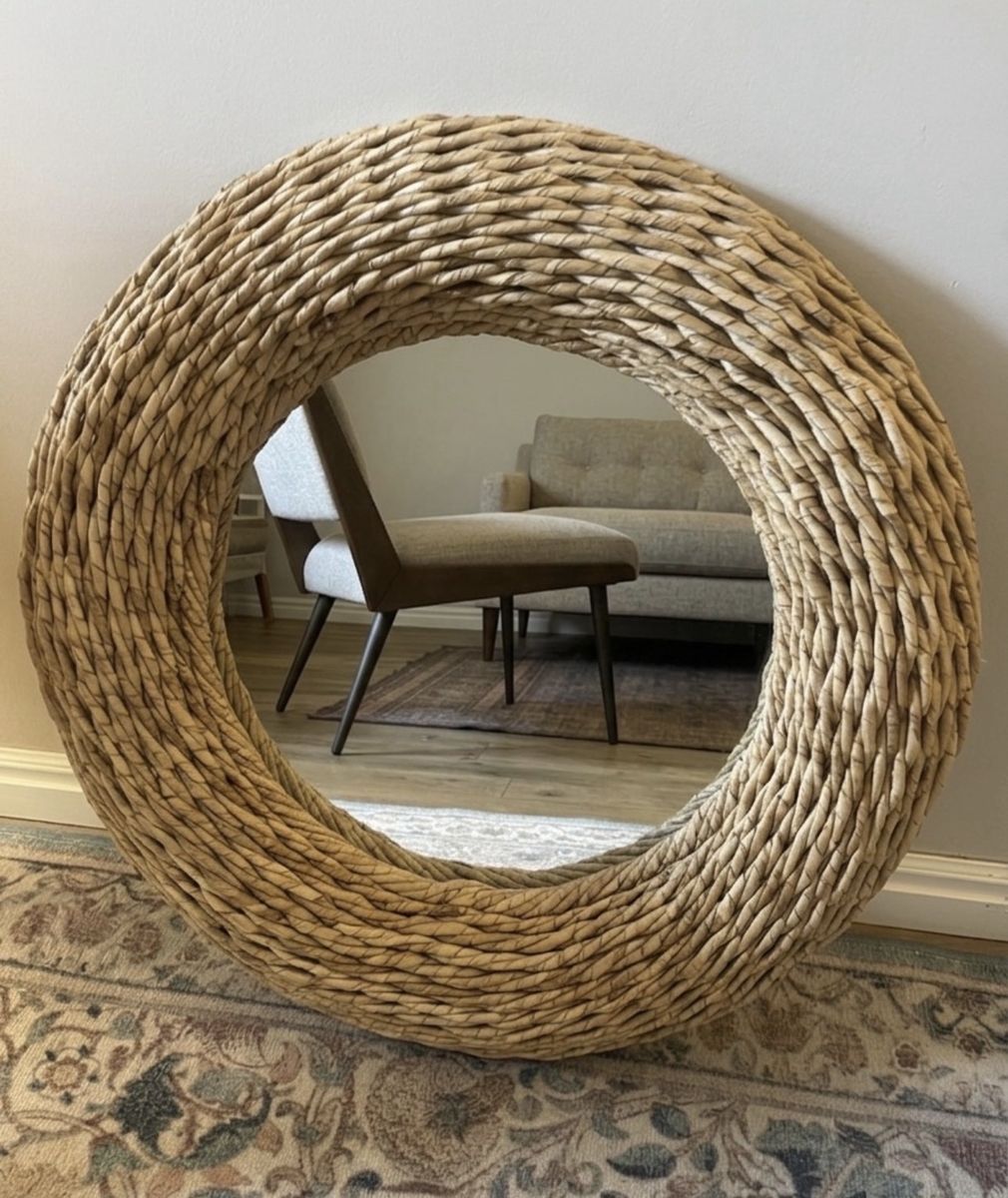 NEW 26" Round Seagrass Wall Mirror - Target Threshold Line