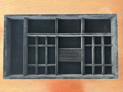 Black Velvet Jewelry Organizer Tray, Multi-Compartment Storage Insert, 21.25" x 12 1/8" x 2”
