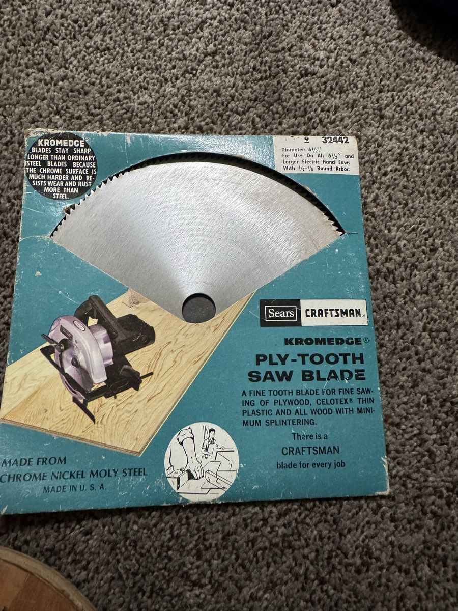 Vintage Sears Craftsman Kromedge 6-1/2" Ply-Tooth Circular Saw Blade 9 32442
