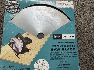 Vintage Sears Craftsman Kromedge 6-1/2" Ply-Tooth Circular Saw Blade 9 32442