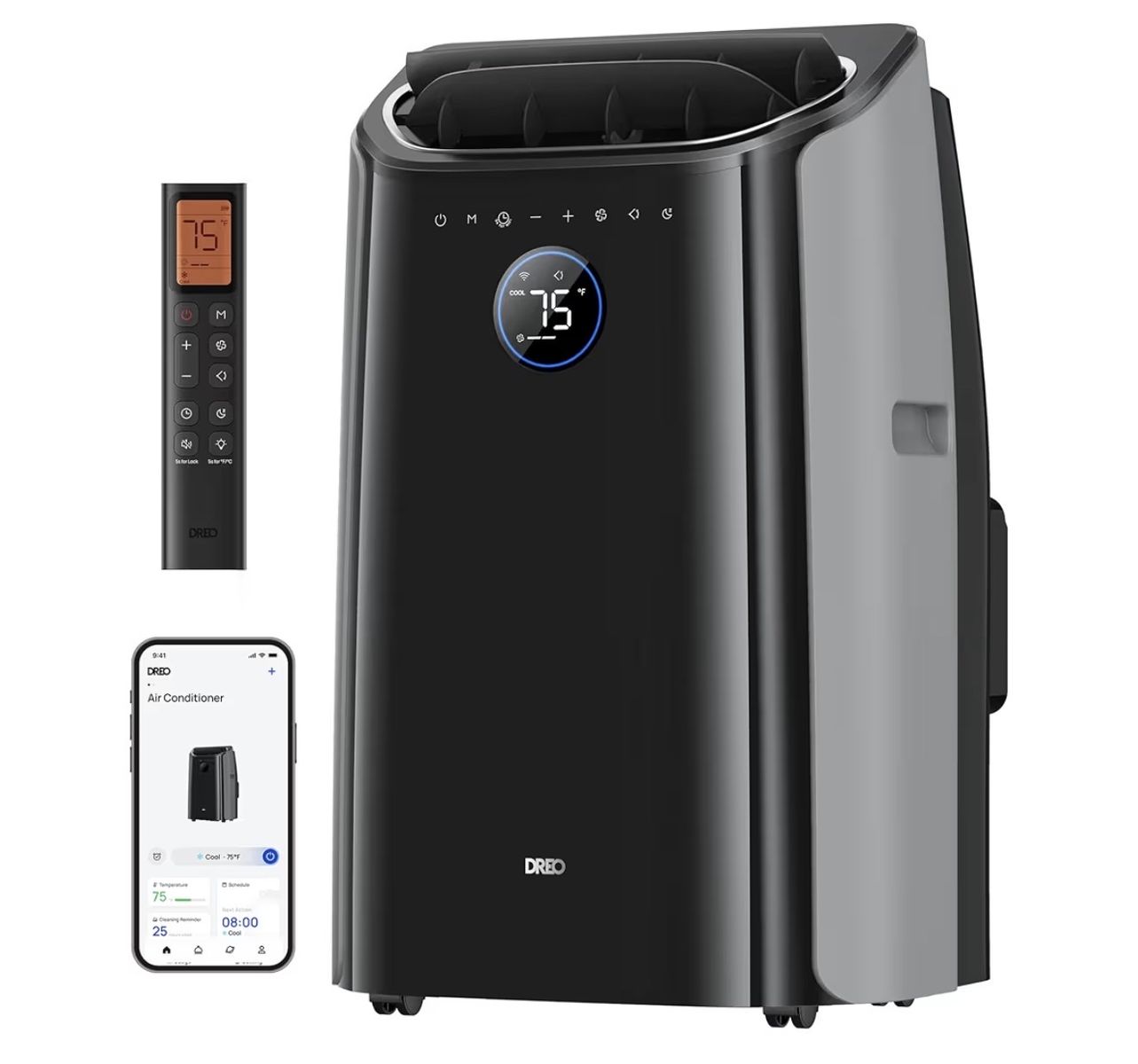 New DREO Portable Air Conditioner 516S - 14,000 BTU, Dual-Motor, 400 sq ft Coverage, Remote/App Control