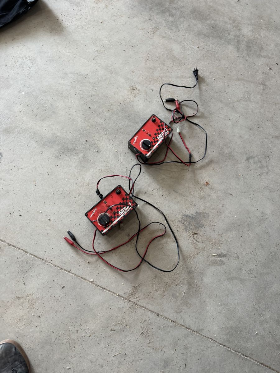 Two quick change battery chargers