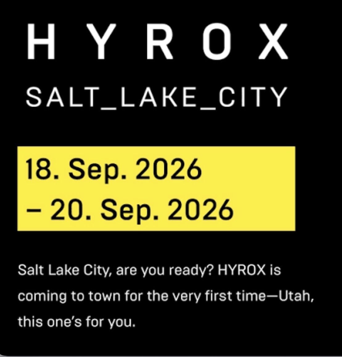 HYROX Salt Lake City Women's Open Solo Ticket - Sunday, Sept 20