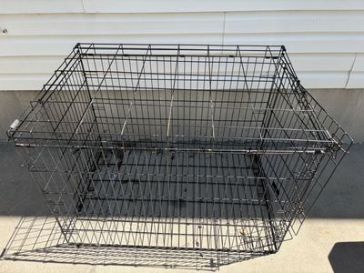 Folding Metal Wire Dog Crate - Large