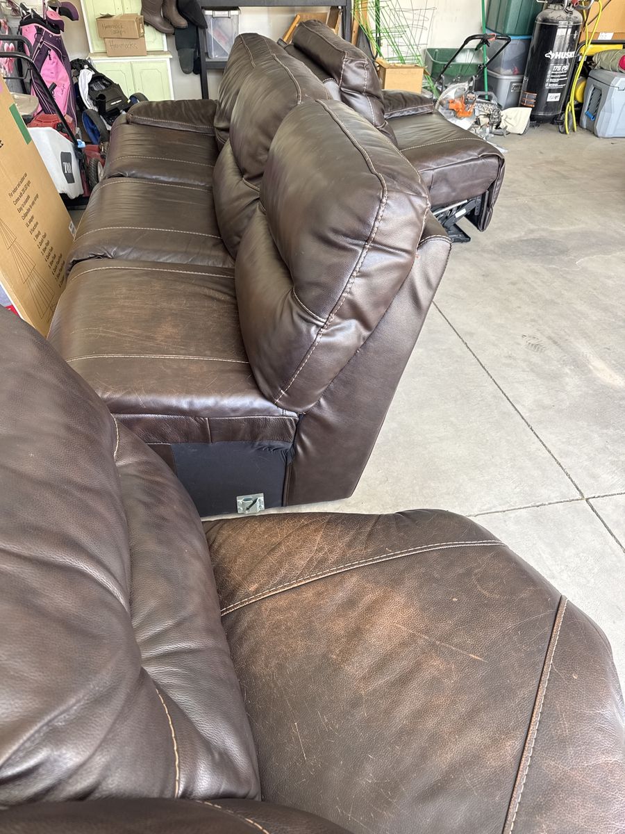 Leather sectional