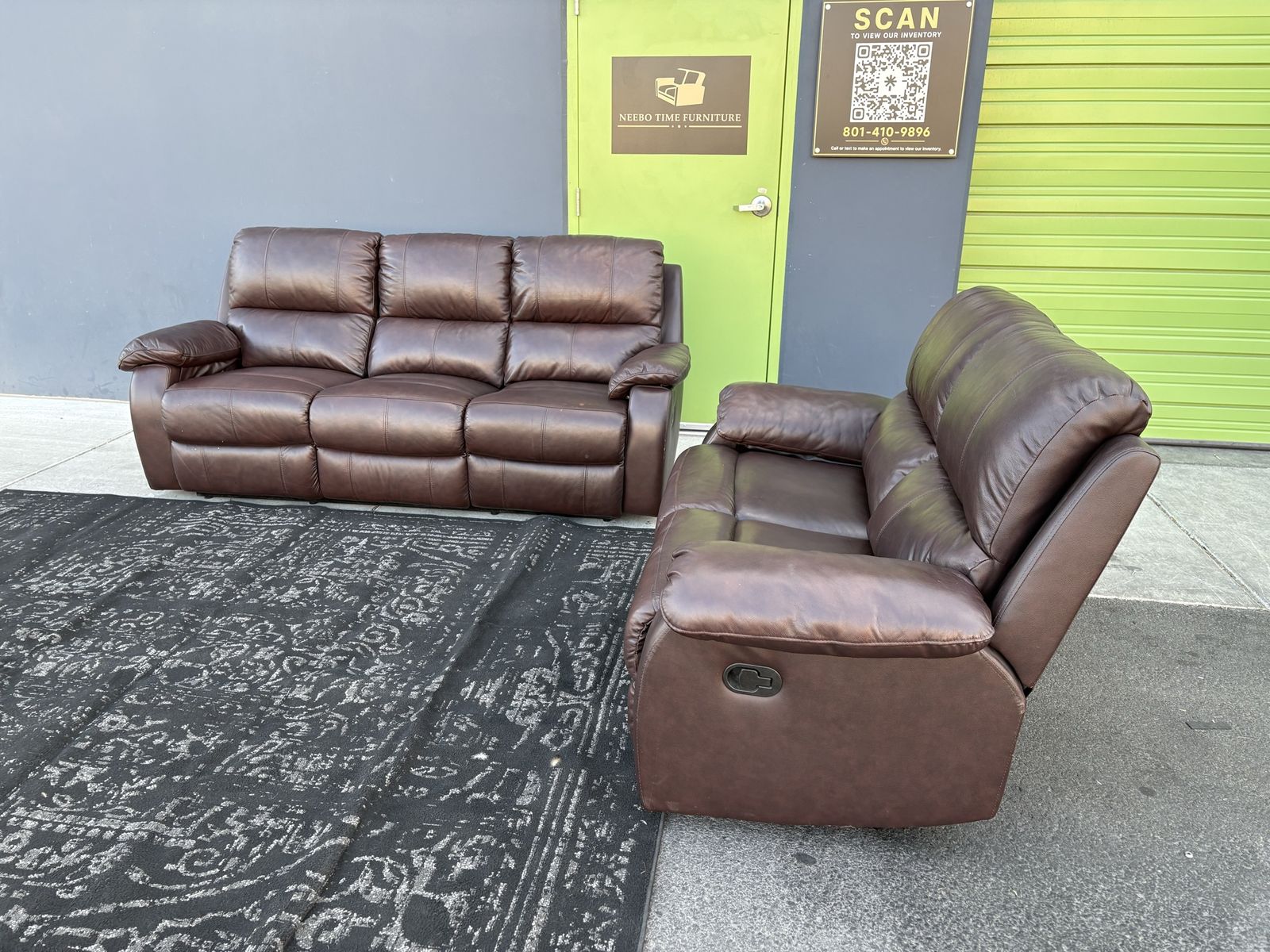 Reclining Leather Couches (Free Delivery )