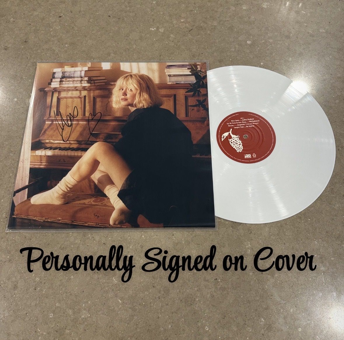 Maisie Peters-PERSONALLY SIGNED Florescence Moon Flower White Vinyl-Alternate Cover-Autographed-Signed on Cover-Colored LP-NEW