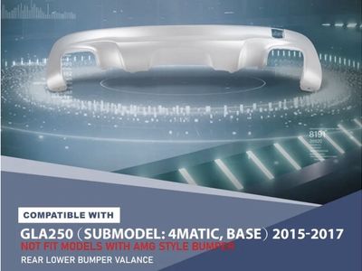 Mercedes-Benz GLA250 2015-2017 Rear Lower Bumper Valance
