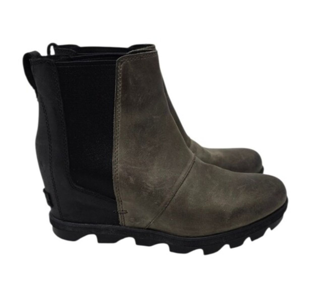 Sorel Joan Of Arctic Wedge II Chelsea Boot Waterproof Colorblock Brown Black 7.5