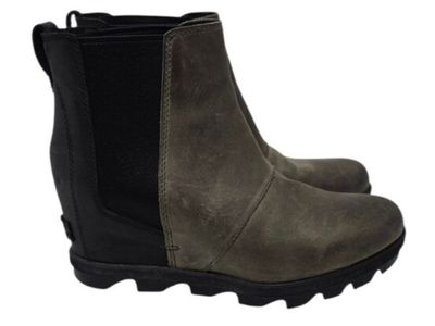 Sorel Joan Of Arctic Wedge II Chelsea Boot Waterproof Colorblock Brown Black 7.5