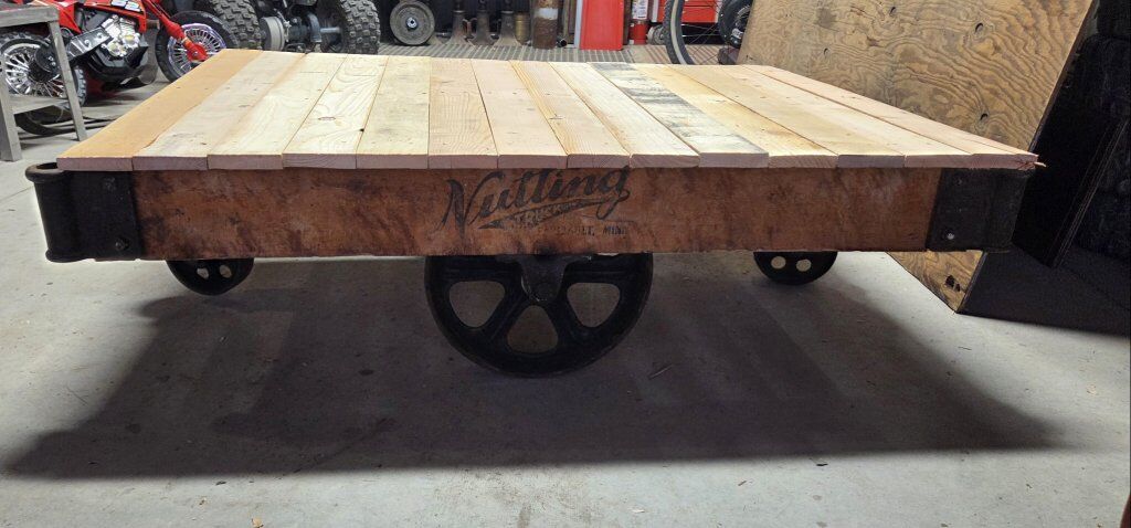 Antique Nutting Truck Industrial Wood Cart