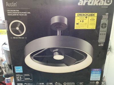 New- Artika Austin 23" LED Ceiling Fan with Remote - Matte Black