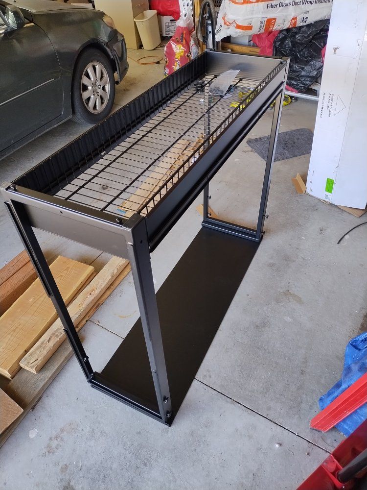 heavy duty Black Metal Wire Shelf Rack, Industrial Style Storage Unit