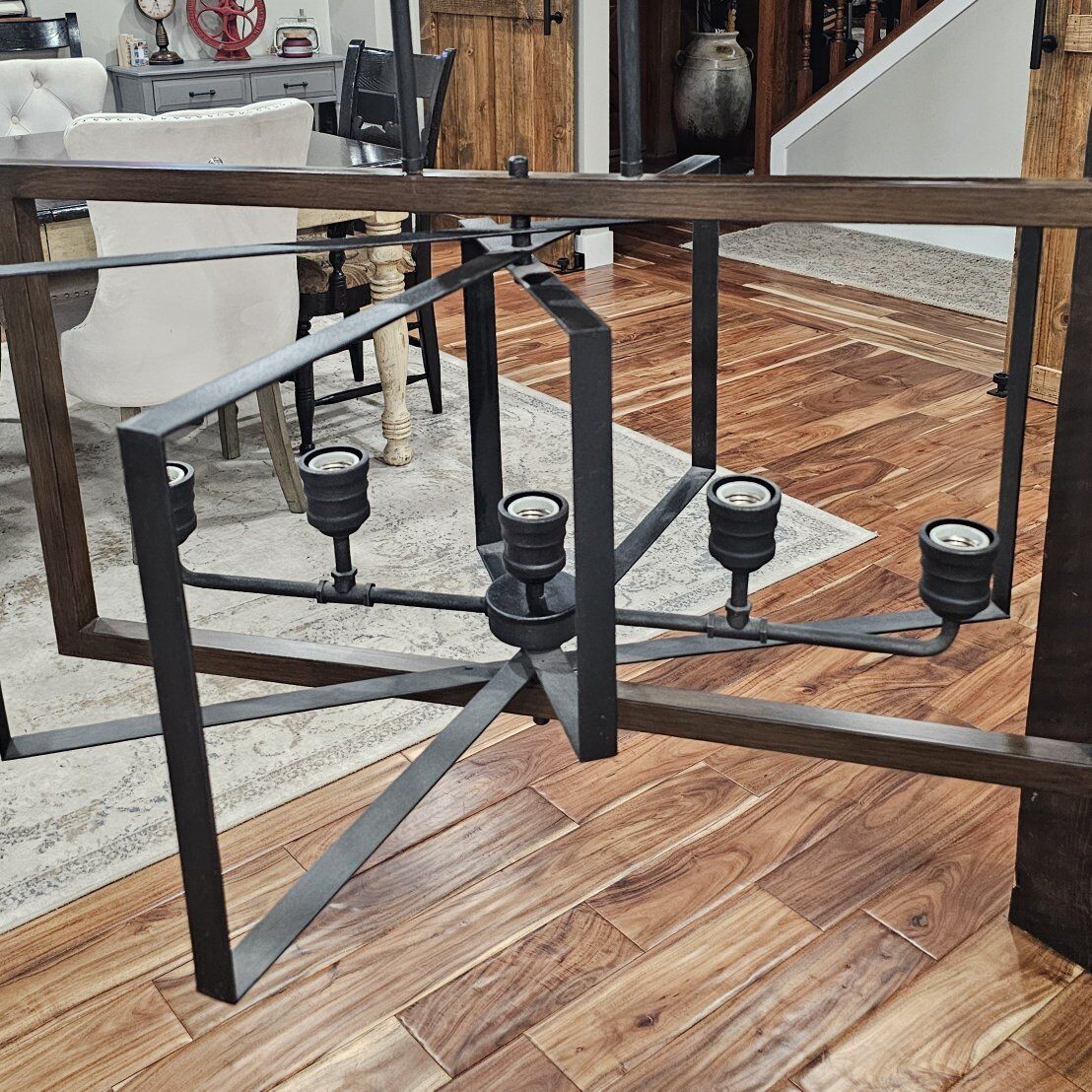 5 light black dining light fixture