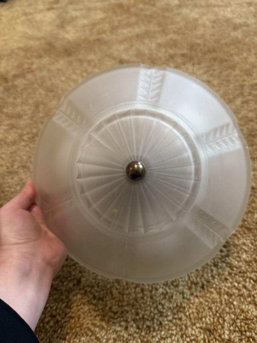 Vintage Art Deco Semi-Flush Mount Frosted Glass Ceiling Light Fixture
