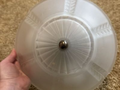 Vintage Art Deco Semi-Flush Mount Frosted Glass Ceiling Light Fixture