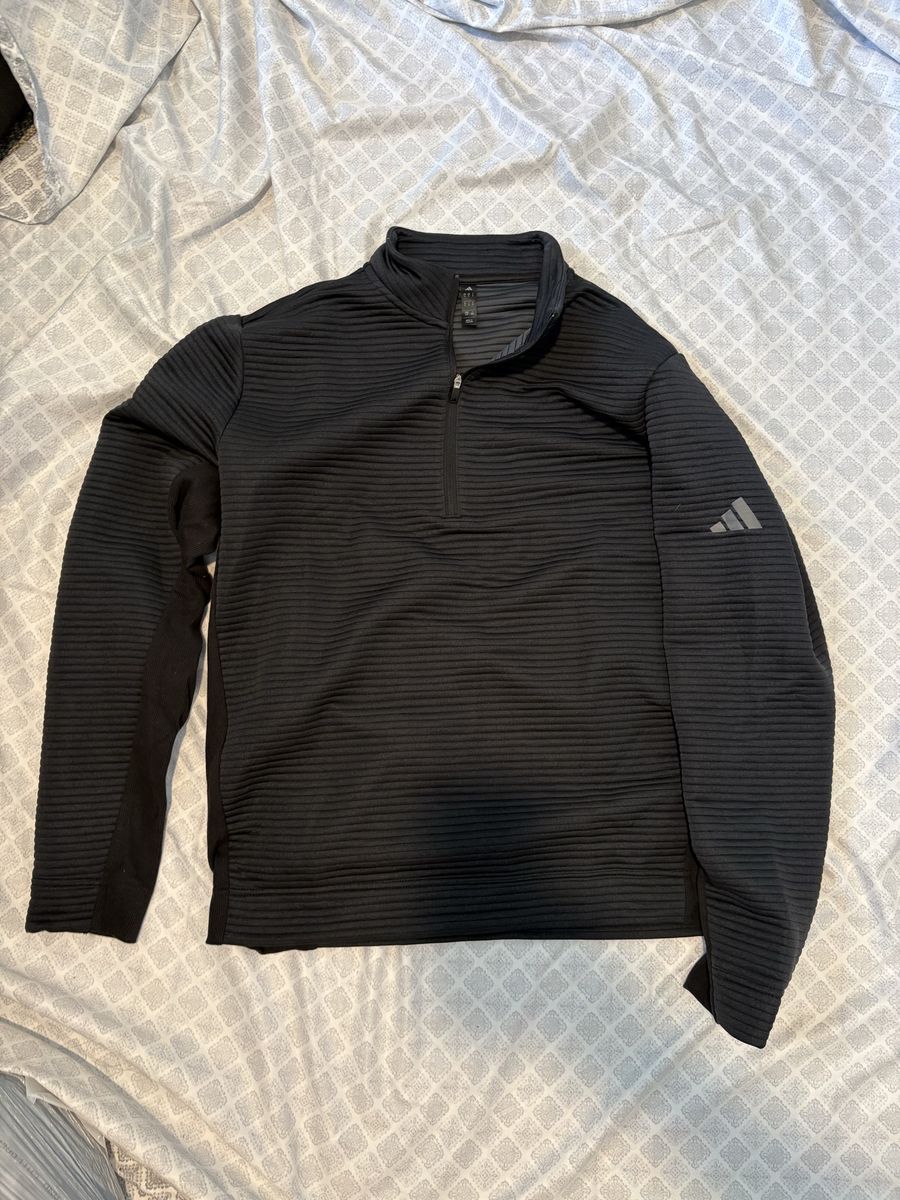 Adidas Men's Black 1/4 Zip Pullover Sweatshirt Size L (US) / 2XL (JPN)