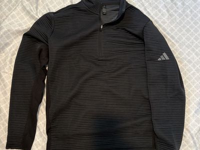 Adidas Men's Black 1/4 Zip Pullover Sweatshirt Size L (US) / 2XL (JPN)