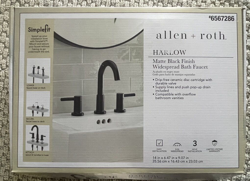 New Open Box Allen + Roth Matte Black Faucet