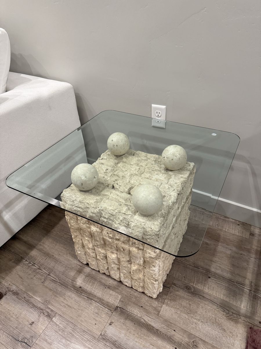 Vintage Mid Century Modern Tessellated Stone Side