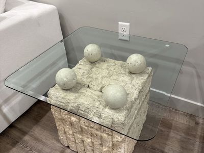 Vintage Mid Century Modern Tessellated Stone Side