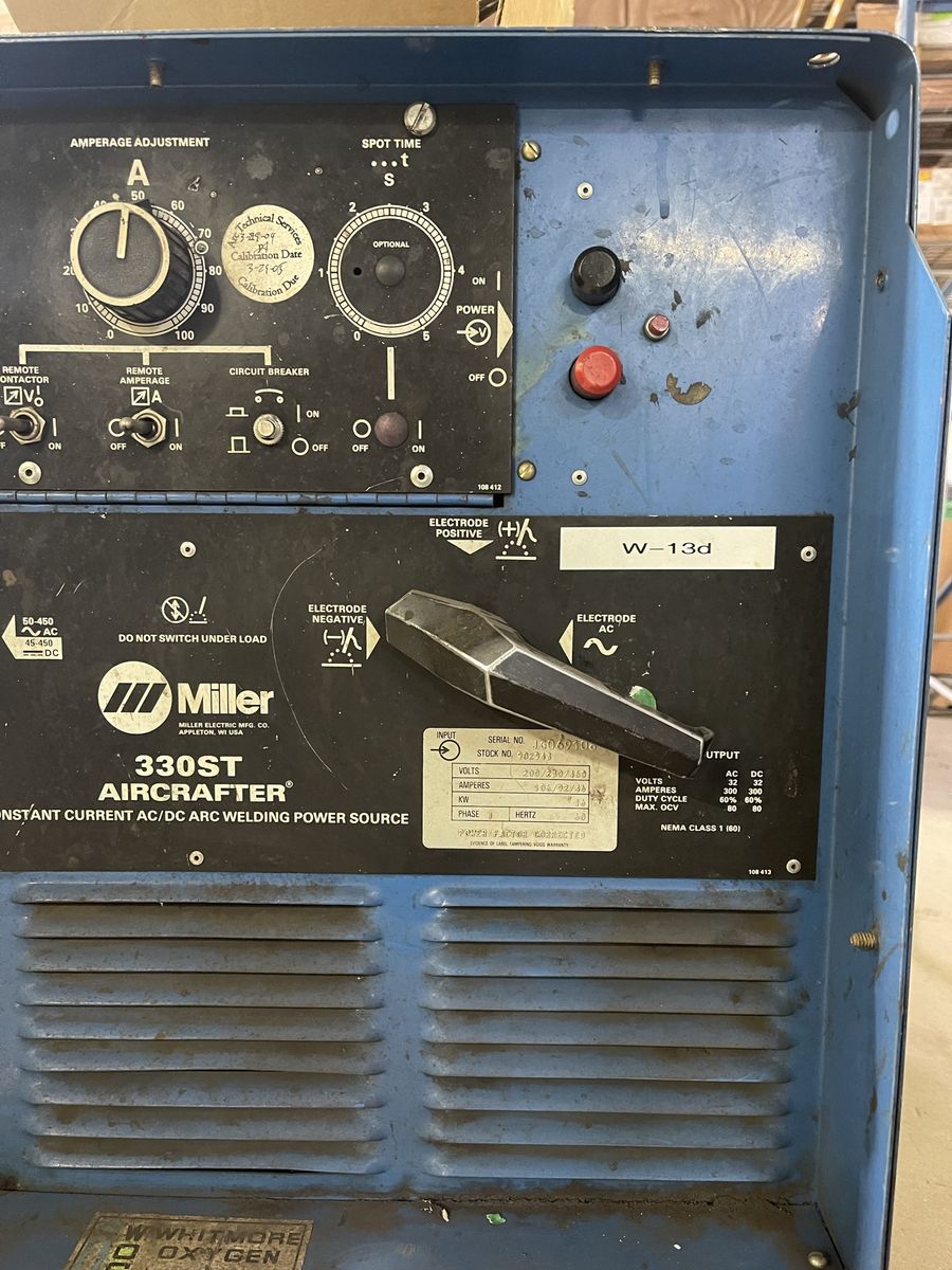 Miller 330ST Aircrafter TIG/Stick Welder