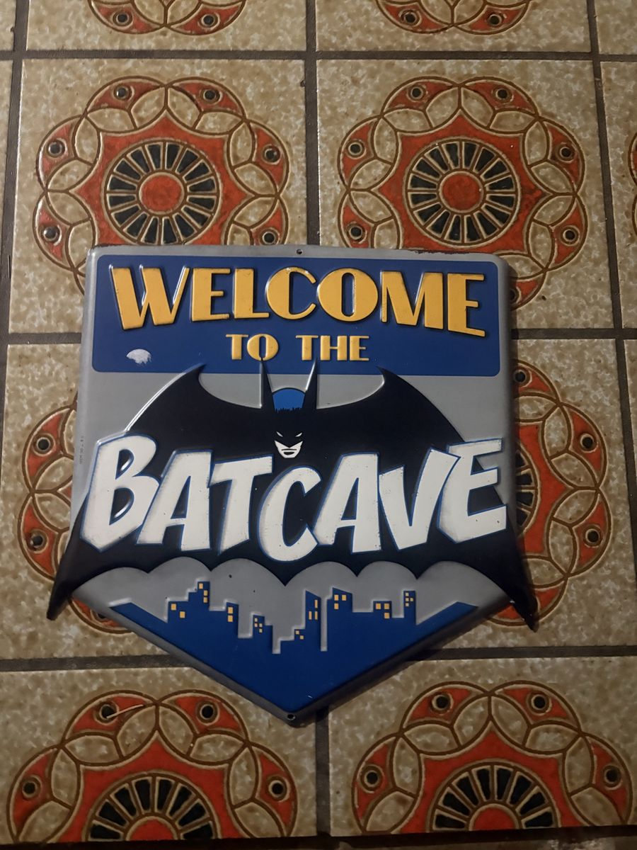 DC Comics Batman Welcome to the Batcave Metal Wall Sign Decor