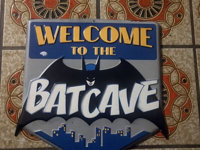 DC Comics Batman Welcome to the Batcave Metal Wall Sign Decor