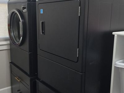 Speed Queen Front Load Washer & Dryer Set - Black, Steam Sanitize, EcoDry
