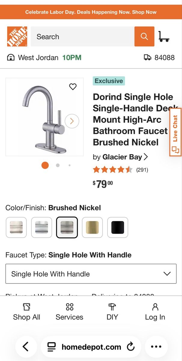 Brand new! Single Hole Single-Handle Deck Mount High-Arc Bathroom Faucet