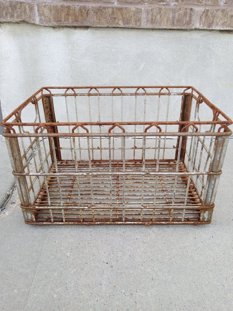 Vintage Metal Milk Crates
