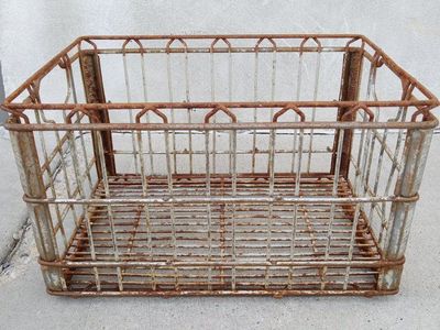 Vintage Metal Milk Crates