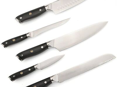 Helios Kitchen 5 Piece Damascus Knife Set