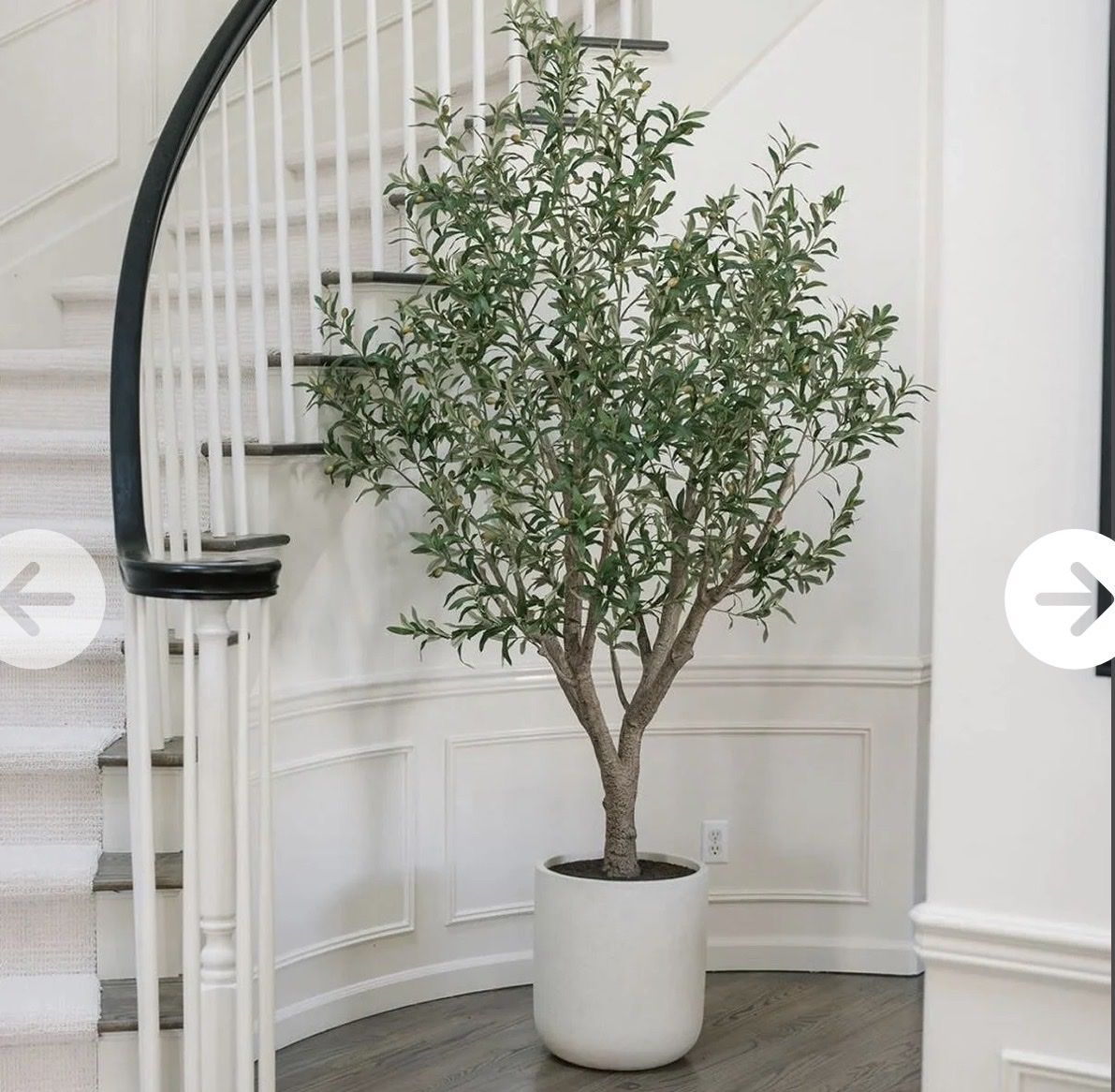 New. Beautiful Faux 8’ Costco Olive Tree With Pot
