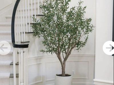New. Beautiful Faux 8’ Costco Olive Tree With Pot