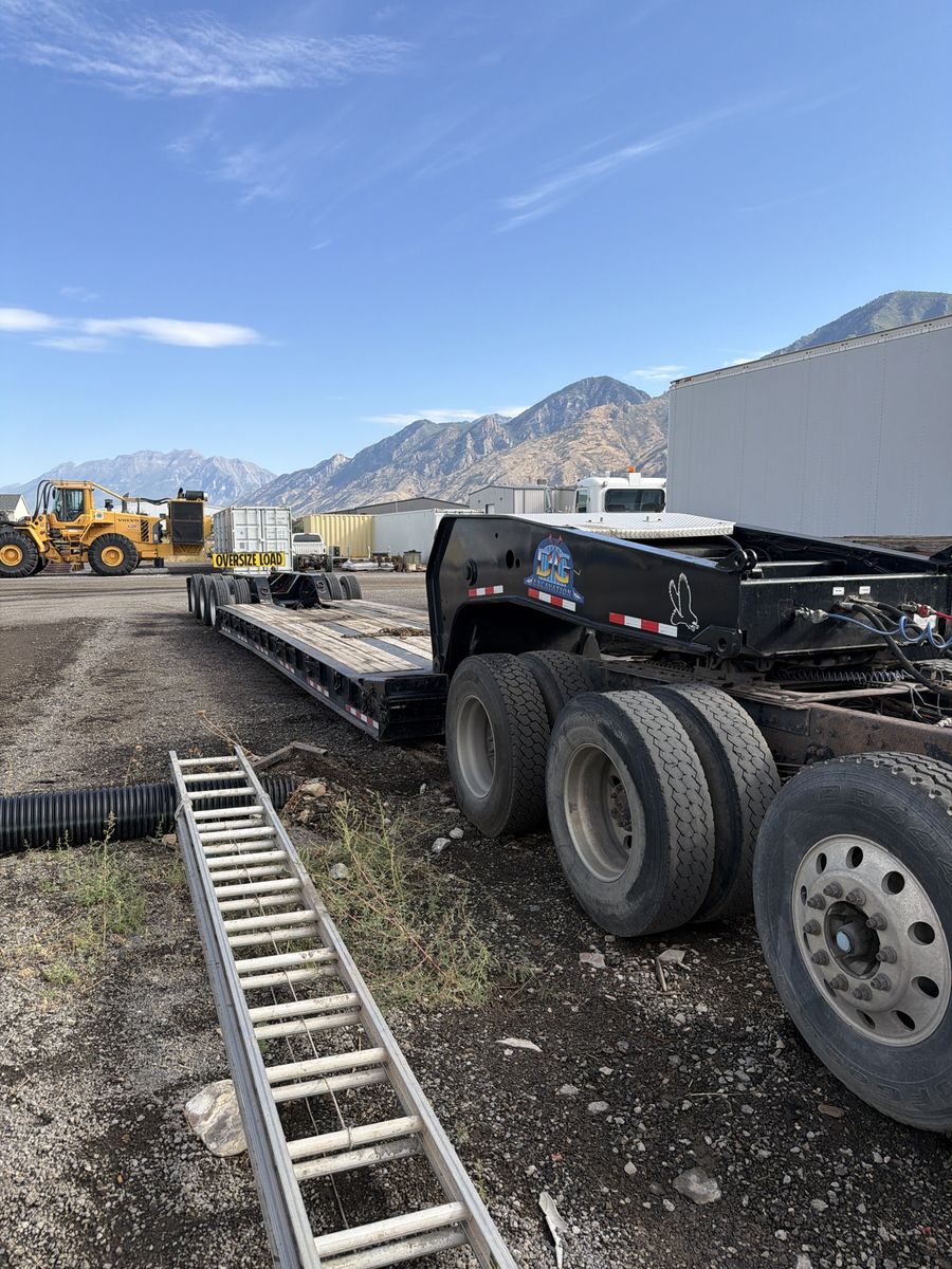 Heavy Duty Lowboy Trailer - Black Commercial Hauling Equipment