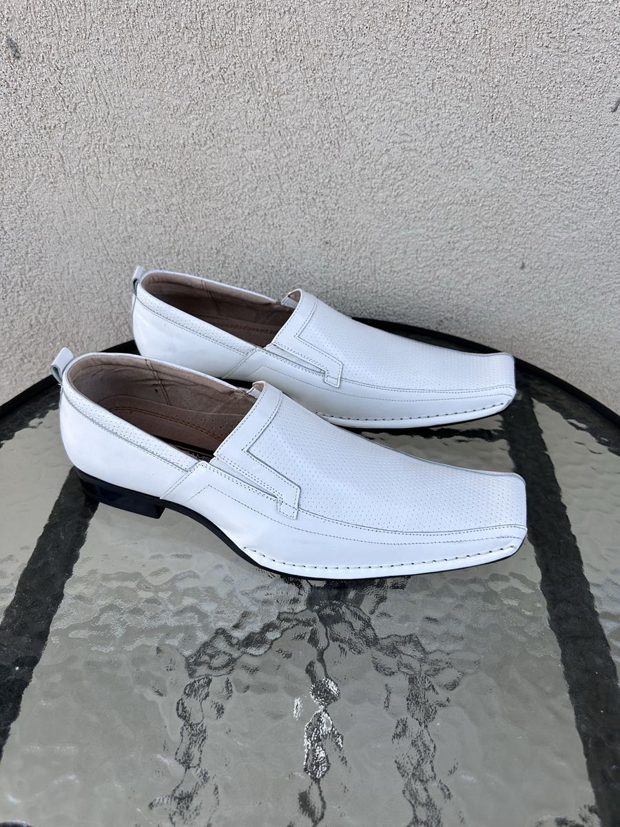 New Stacy Adams White Dress Loafers Men's Slip-On Shoes Size 10