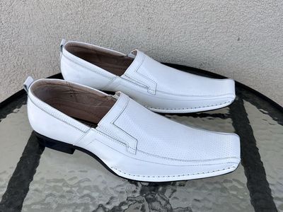 New Stacy Adams White Dress Loafers Men's Slip-On Shoes Size 10